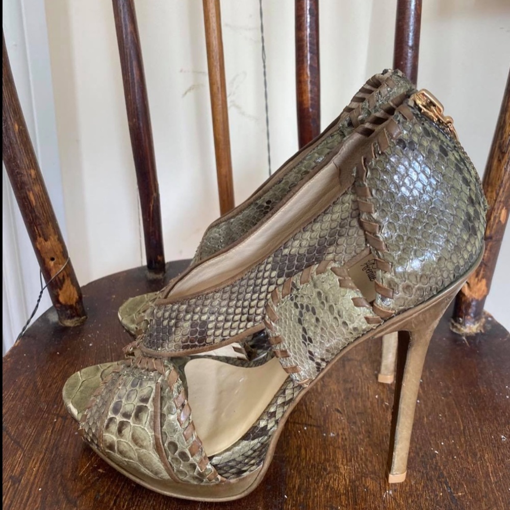 Alexandre Birman Python Peep Toe Pumps Exclusive - image 3